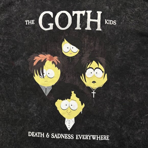 South Park The Goth Kids Mineral Wash T-Shirt Size 2X - Picture 2 of 4